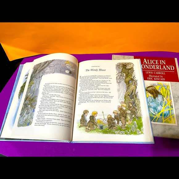 ALICE IN WONDERLAND & PETER PAN HARDCOVER CLASSIC BOOKS NWT BRIMAX 108p. - Picture 6 of 15